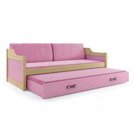 Dětská postel DAVID s matracemi, 90x200 cm, Přírodní/Grafit Dětská postel DAVID s matracemi, 90x200 cm, Přírodní/Grafit