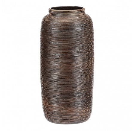 Váza keramická - zaoblená, 35 cm, hnědá