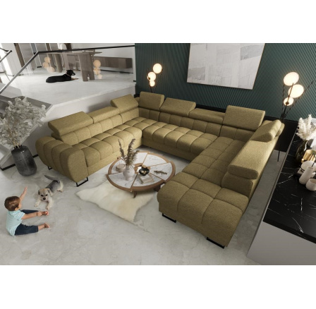 Rohová sedací souprava ASPEN MAX I 265x350x225 cm - levá, olivová