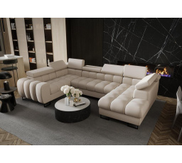 Rohová sedací souprava ASPEN MAX II 195x350x170 cm přírodní kůže - levá, Kůže ecru