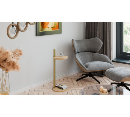 Pomocný stolek Claro kulatý průměr 30 cm - různé barvy na výběr - Dub Artisan, Zlatý