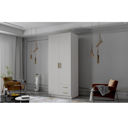 Skříň Arya I 80 - bílá/zlaté úchytky