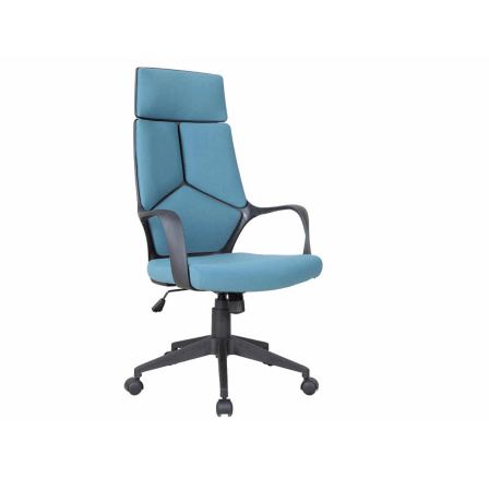 Q-199 - kancelářská židle - koženka černá/modrá  (S) (K150-Z)