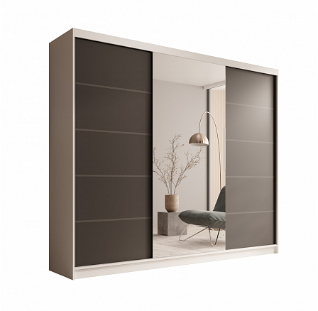 Posuvná skříň Etna 250 Bílá+Černá Posuvná skříň Etna 250 Bílá+Černá