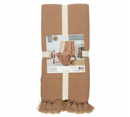 Přehoz na postel vaflovaný 120x150 cm ochra