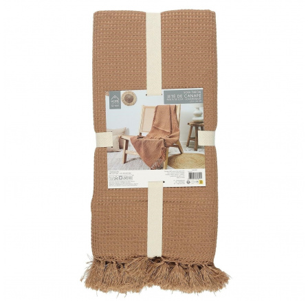 Přehoz na postel vaflovaný 120x150 cm ochra