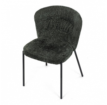 Jídelní židle, zelená, látka bouclé, CT-W1077 GRN2