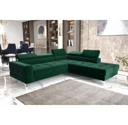 Rohová sedací souprava TOSCANIA II průměr 30x250 - zelená , pravá