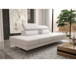 Sofa EMPORIO II 250 cm přírodní kůže - bílá kůže