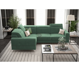 Rohová sedací souprava MALIBU 250X180 cm - tmavá máta , levá