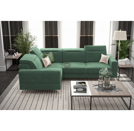 Rohová sedací souprava MALIBU 250X180 cm - tmavá máta , levá