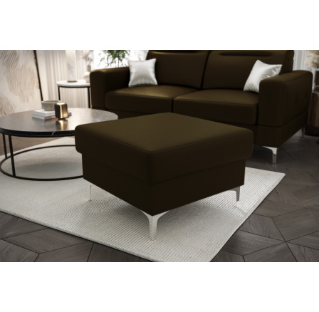 Taburet  MALIBU 70 x 70 cm přírodní kůže L-10 olivově hnědá - rychlé odeslání