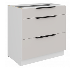 Dolní skříňka COMBO - 80 D 3S BB, Bílá/Kašmír
