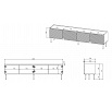 TV komoda ONDA 4D, černá / dub artisan