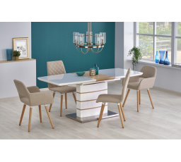 Jídelní stůl TORONTO, bílý/zlatý dub