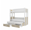 Třílůžková patrová postel ARTEMA 180x80 Bílá+Sonoma