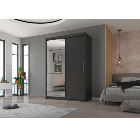 Posuvná skříň se zrcadlem ESTI 150 Antracit+Antracit