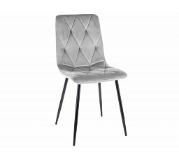 Jídelní židle TOM VELVET, světle šedý Bluvel 03/černý mat