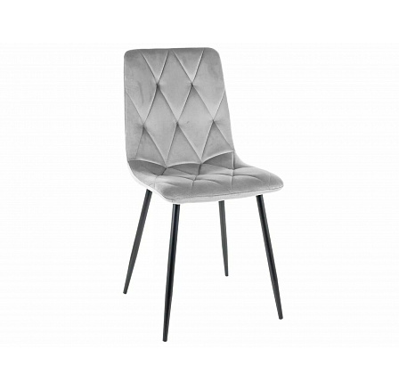 Jídelní židle TOM VELVET, světle šedý Bluvel 03/černý mat Jídelní židle TOM VELVET, světle šedý Bluvel 03/černý mat