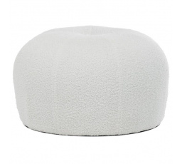 Taburet, bílá, látka bouclé, AK-307 WT2