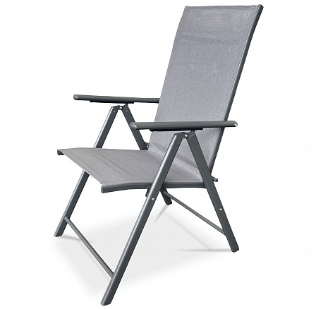 Zahradní židle, kov, síťovina, šedá, AZC-S1116 GREY