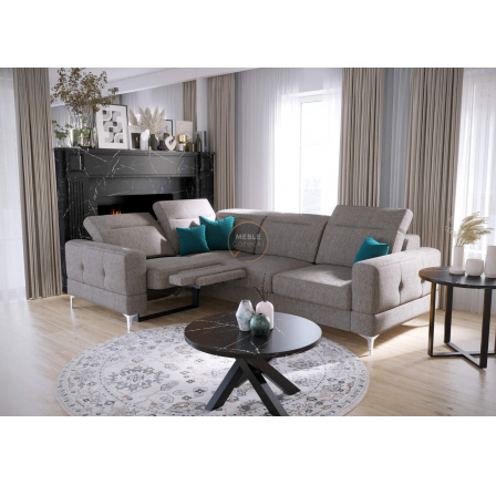 Rohová sedací souprava MALIBU , relax s funkcí spaní 185x250 cm - šedá , levá