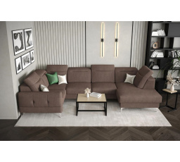 Rohová sedací souprava MALIBU MAX II 180x350x182 cm - hnědá , levá strana