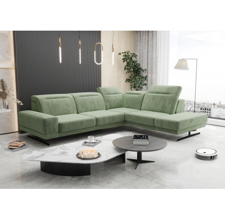 Rohová sedací souprava FIORE 265x220 cm - zelená , pravá