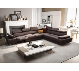 Rohová sedací souprava s funkcí spaní a relaxace GALAXY MAX 350x280 cm - volitelný odstín - pravá