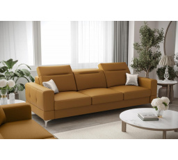 Sofa MALIBU III 245 cm přírodní kůže - Oranžová kůže