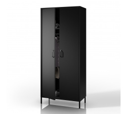 Kovová šatní skříň loftová černá: Modern FLAVIO 800 x 1850 x 450 mm