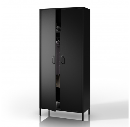 Kovová šatní skříň loftová černá: Modern FLAVIO 800 x 1850 x 450 mm