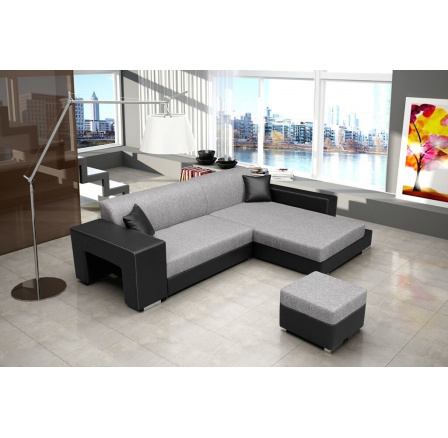 Rohová sedací souprava Oskar P sv.šedá/černá Rohová sedací souprava Oskar P sv.šedá/černá