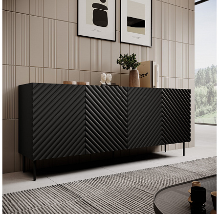 Komoda ONDA 4D2SZ, černá / dub artisan Komoda ONDA 4D2SZ, černá / dub artisan