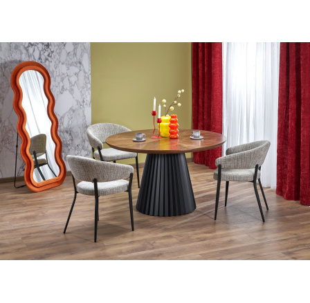 HEVELIUS stůl, deska - ořechová, noha - černá (2p=1ks)