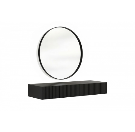 NICOLE TOALETKA 100 2SZ - černý mat / závěsná + NICOLE ZRCADLO 80 - černý