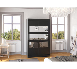 Posuvná skříň se zrcadlem KOLORADO 120 Černá+Černá