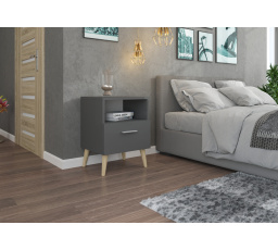 Noční stolek se zásuvkou LOGAN Gray