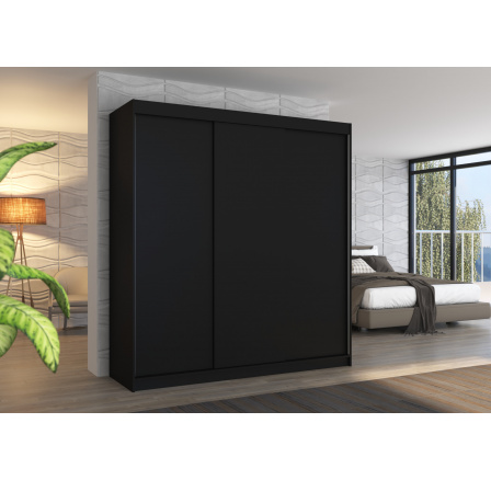 Posuvná skříň MEGAN 200 Černá+Černá Posuvná skříň MEGAN 200 Černá+Černá