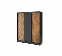 Posuvná skříň MARRPHY III, Dub Karamel/Černá Mat