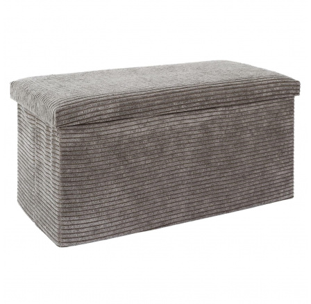 Skládací taburet Medford s úložným prostorem šedý