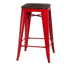 Barová židle Paris Wood 75 cm červená borovice ořech