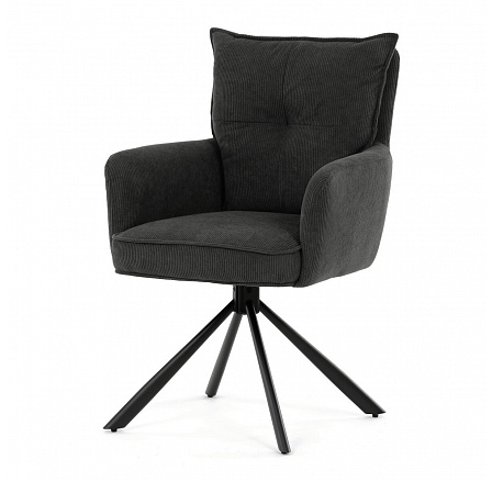 Jídelní židle, šedá, manšestrová látka, HC-X1128 GREY2