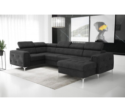 Rohová sedací souprava ORION MAX III s funkcí spaní 165x320x185 cm - černá , levá