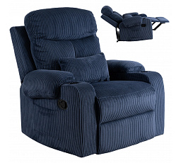 Rozkládací křeslo TORRES Modrý manšestr