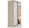 Šatní skříň MULTI 35 - 203 cm, Dub Sonoma/Bílý Lesk