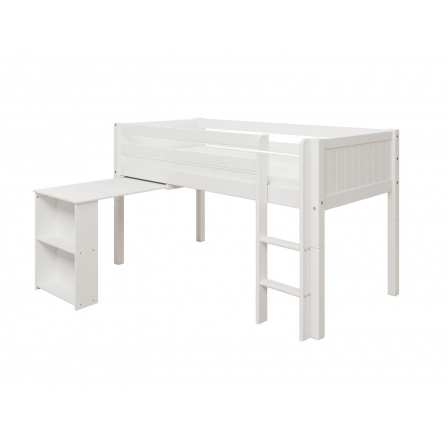 Vyvýšená postel s výsuvným stolem Romantic 455 bílá
