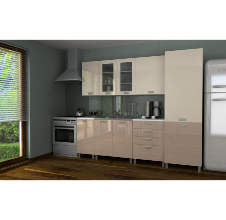 Kuchyňská linka Simeon KRF 240 jasmín/capucino lesk