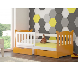 Postel s matrací LENA Bílá+Oranžová