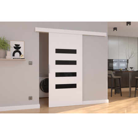 Posuvné dveře na stěnu FORLI 96 White+Black Lacobel